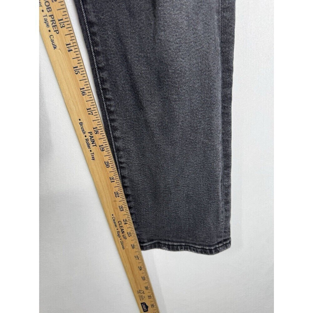 Levis Wedgie Straight Jeans Womens 31x28 Black Button Fly High Rise Distressed - Picture 9 of 11